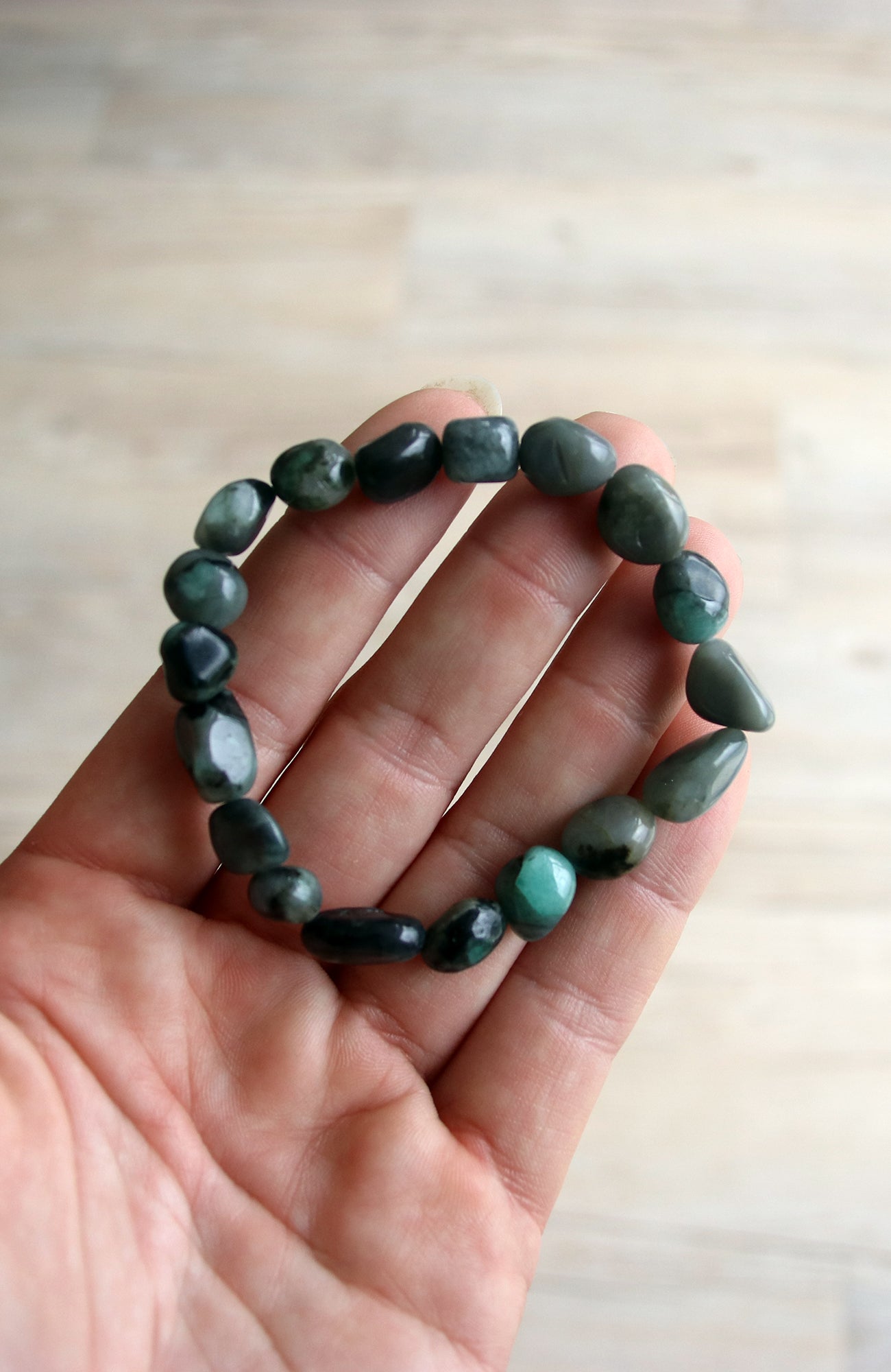 Emerald Nugget Bead Bracelet 336